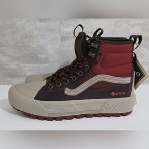 Vans Gore-Tex High-Top Sneakers - Burgundy and Beige
